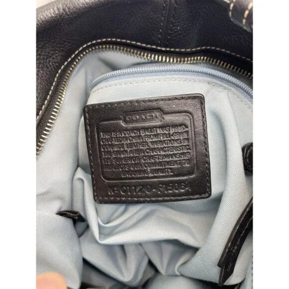 Coach 15064 Soho Black Pebbled Leather Convertible Crossbody Bag (Silver Buckle) - Picture 10 of 11